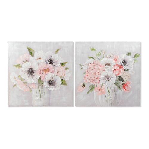 Cadre DKD Home Decor Big Flowers (100 x 3 x 100 cm)