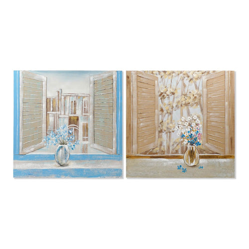 Cadre DKD Home Decor Window Fenêtres (2 pcs) (100 x 3 x 100 cm)