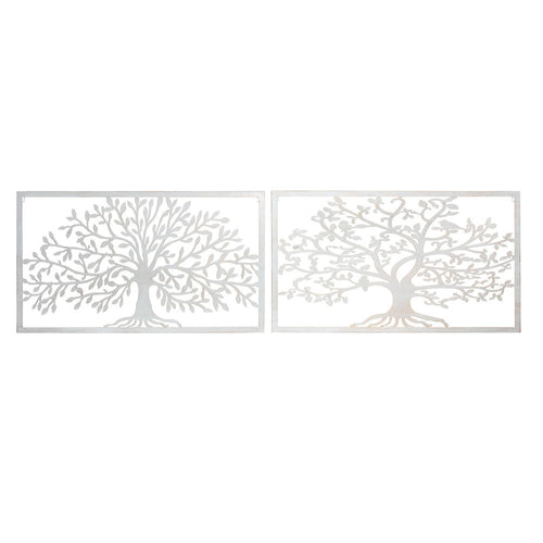 Décoration murale DKD Home Decor Métal Arbre (2 pcs) (84.5 x 1 x 49 cm)