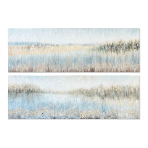 Cadre DKD Home Decor Lake Abstrait (2 pcs) (150 x 3.8 x 50 cm)