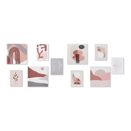 Cadre DKD Home Decor Toile Abstrait (2 pcs) (15 x 2 x 20 cm) (25 x 2.5 x 25 cm) (25 x 2,5 x 25 cm) (15 x 2,5 x 20 cm)