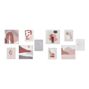 Cadre DKD Home Decor Toile Abstrait (2 pcs) (15 x 2 x 20 cm) (25 x 2.5 x 25 cm) (25 x 2,5 x 25 cm) (15 x 2,5 x 20 cm)