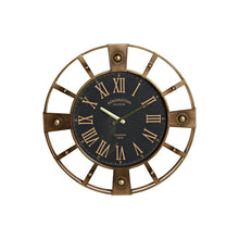 Charger l&#39;image dans la galerie, Horloge Murale DKD Home Decor Noir Fer Doré (60 x 8 x 60 cm)