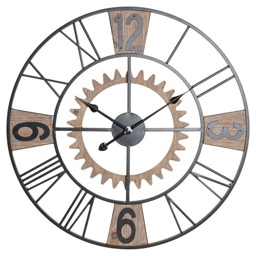 Horloge Murale DKD Home Decor industriel Fer Bois MDF (70 x 4.5 x 70 cm)