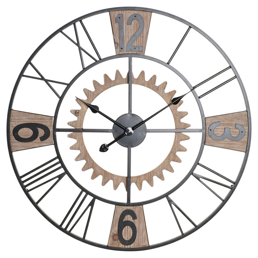 Horloge Murale DKD Home Decor industriel Fer Bois MDF (70 x 4.5 x 70 cm)