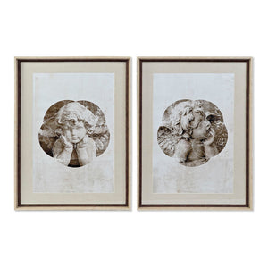 Cadre DKD Home Decor Toile Ange (2 pcs) (64 x 3.5 x 88 cm)