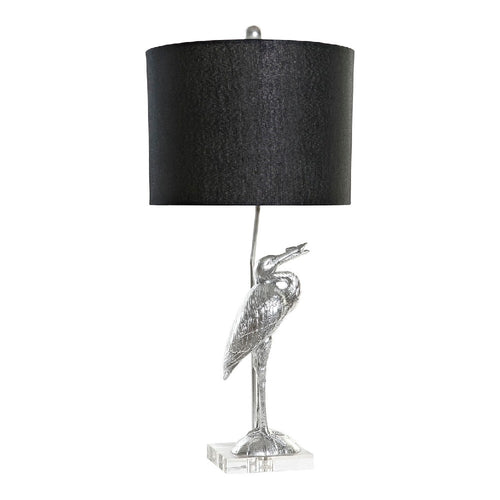 Lampe de bureau DKD Home Decor Noir Argent Polyester Acrylique Résine (33 x 33 x 74 cm)