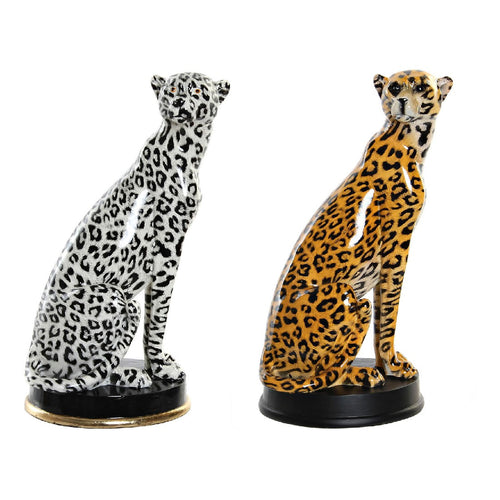 Figurine Décorative DKD Home Decor Résine Léopard (2 pcs) (16 x 16 x 32 cm)