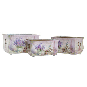 Cache-pot DKD Home Decor Métal Lila (3 pcs)