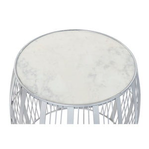 Table d'appoint DKD Home Decor Marbre Fer (46 x 46 x 41 cm)