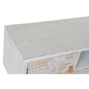 Meubles de télévision DKD Home Decor Blanc Bois Bambou (140 x 40 x 51 cm)