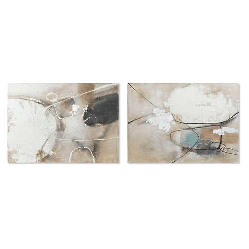 Cadre DKD Home Decor Toile Abstrait (2 pcs) (90 x 4 x 120 cm)