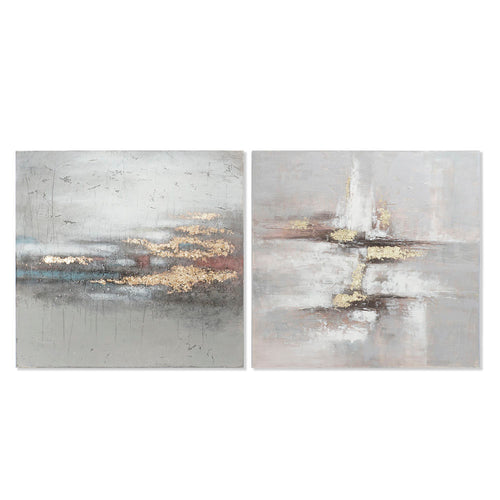 Cadre DKD Home Decor Toile Abstrait (2 pcs) (100 x 3.8 x 100 cm)