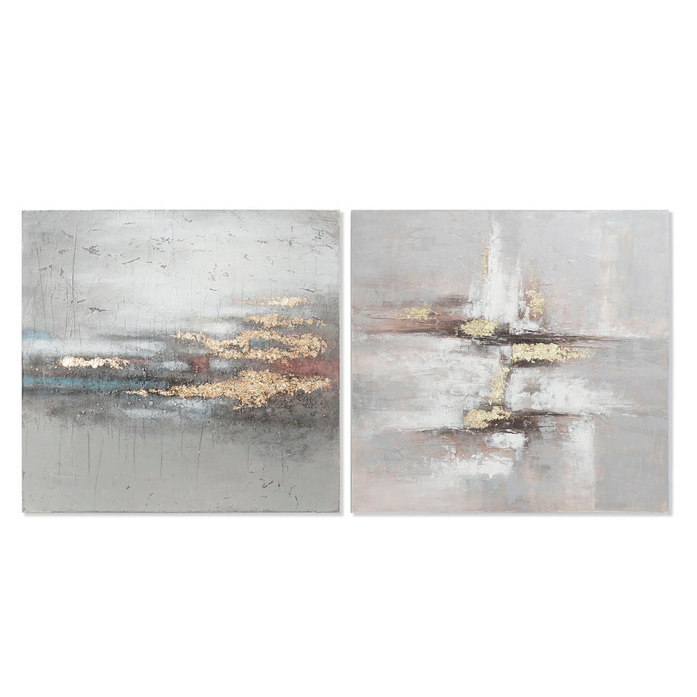Cadre DKD Home Decor Toile Abstrait (2 pcs) (100 x 3.8 x 100 cm)