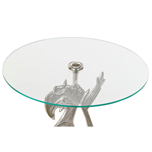 Table d'appoint DKD Home Decor Aluminium Verre (46 x 46 x 72 cm)