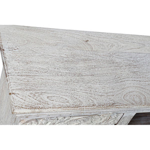 Meubles de télévision DKD Home Decor Blanc Métal Bois de manguier (160 x 40 x 65 cm)