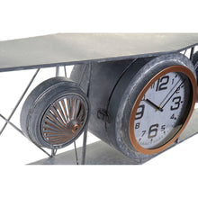 Charger l&#39;image dans la galerie, Horloge Murale DKD Home Decor Verre Fer Avion Bois MDF Gris foncé (120 x 21 x 33.5 cm)