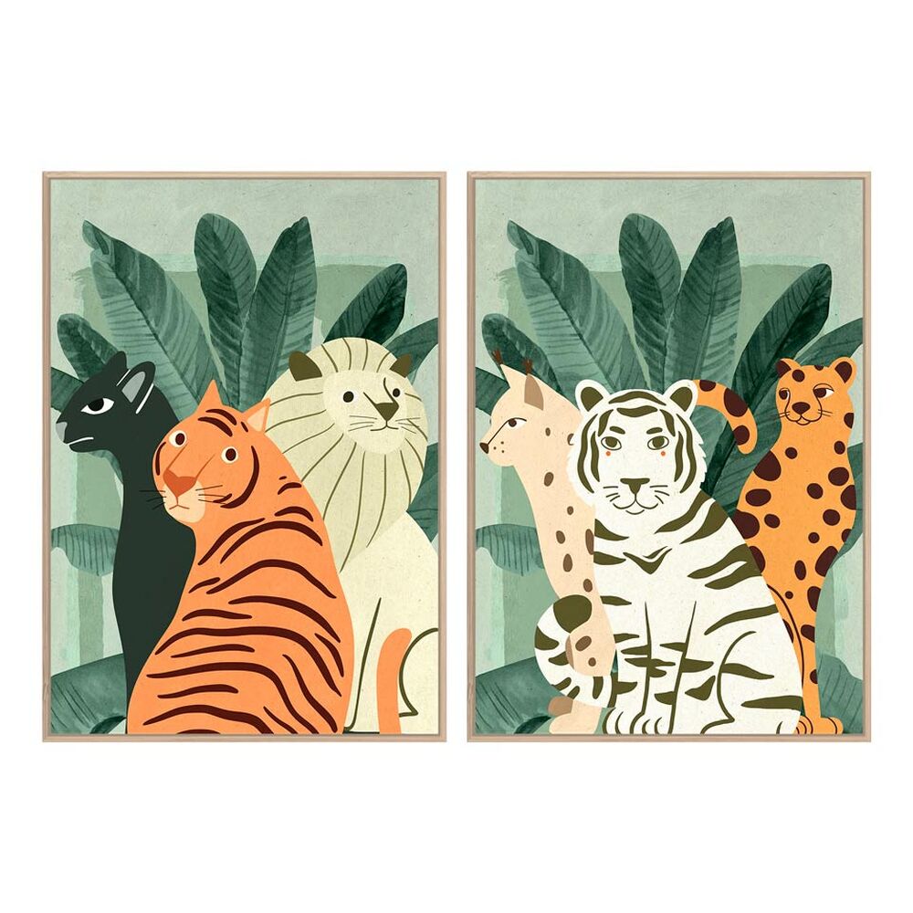 Cadre DKD Home Decor animaux (2 pcs) (83 x 4.5 x 123 cm)