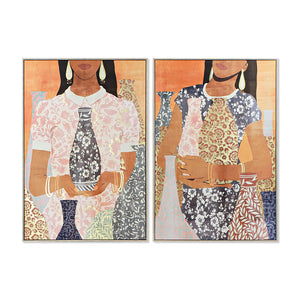 Cadre DKD Home Decor Femme (2 pcs) (83 x 4.5 x 123 cm)