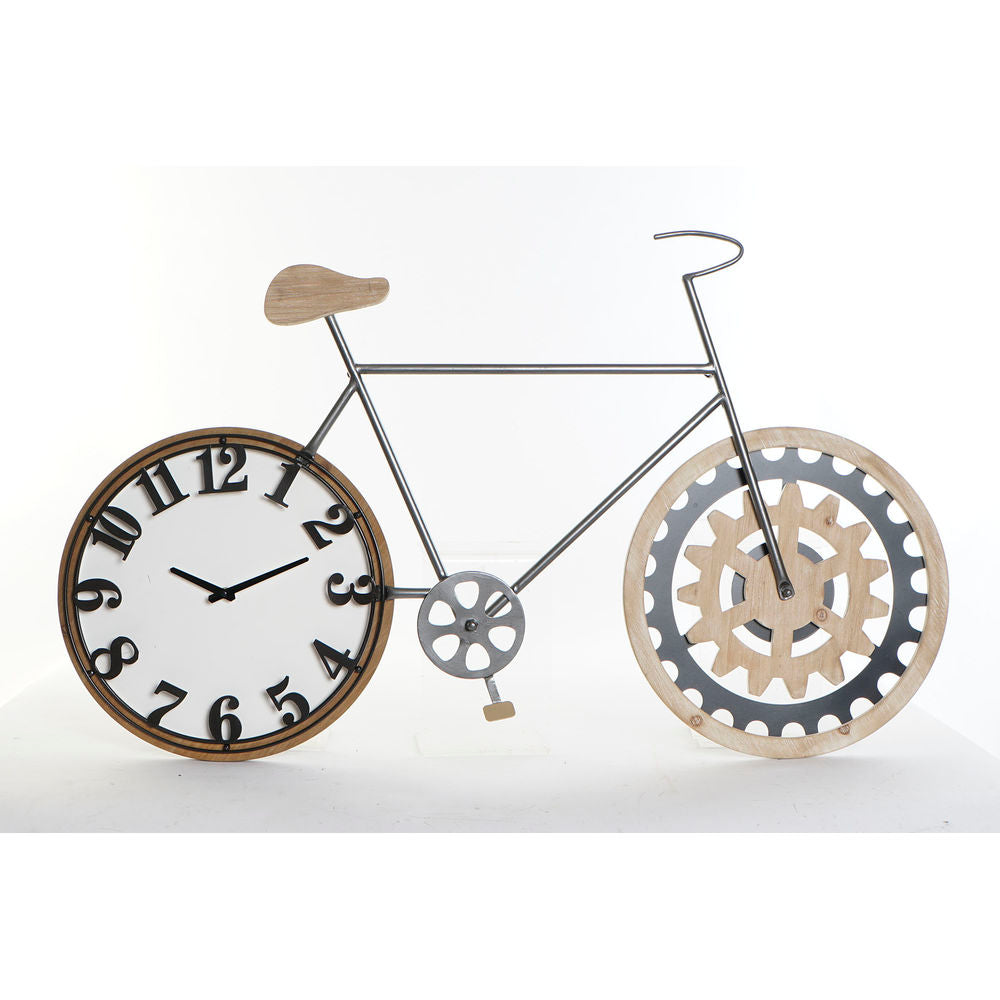 Horloge Murale DKD Home Decor Noir Bicyclette Métal Bois MDF (108 x 6.4 x 63.5 cm)