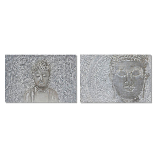 Cadre DKD Home Decor Pin Toile Buda (2 pcs) (120 x 2.8 x 80 cm)