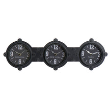 Charger l&#39;image dans la galerie, Horloge Murale DKD Home Decor Verre Noir Fer (58 x 6.5 x 18 cm)