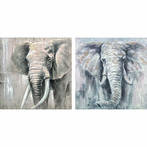 Cadre DKD Home Decor Eléphant (100 x 2.4 x 100 cm) (2 pcs)