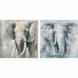 Cadre DKD Home Decor Eléphant (100 x 2.4 x 100 cm) (2 pcs)