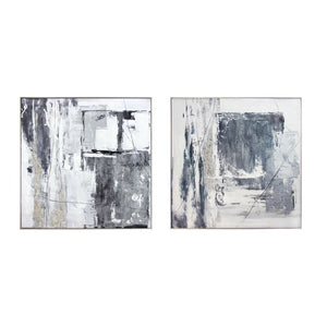 Cadre DKD Home Decor Abstrait (2 pcs) (80 x 3 x 80 cm)