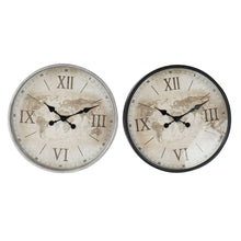 Charger l&#39;image dans la galerie, Horloge Murale DKD Home Decor Verre Beige Marron Fer Mappemonde (50 x 5.5 x 50 cm) (2 pcs)