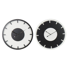 Charger l&#39;image dans la galerie, Horloge Murale DKD Home Decor Noir Blanc Bois MDF (50 x 4.5 x 50 cm) (2 pcs)