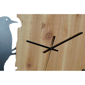 Horloge Murale DKD Home Decor Noir Blanc Fer Oiseau Bois MDF (50 x 3.5 x 50 cm) (2 pcs)