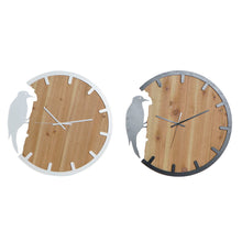 Charger l&#39;image dans la galerie, Horloge Murale DKD Home Decor Noir Blanc Fer Oiseau Bois MDF (50 x 3.5 x 50 cm) (2 pcs)