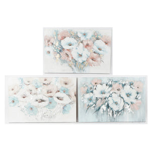 Cadre DKD Home Decor Fleurs (120 x 3.5 x 80 cm) (3 pcs)