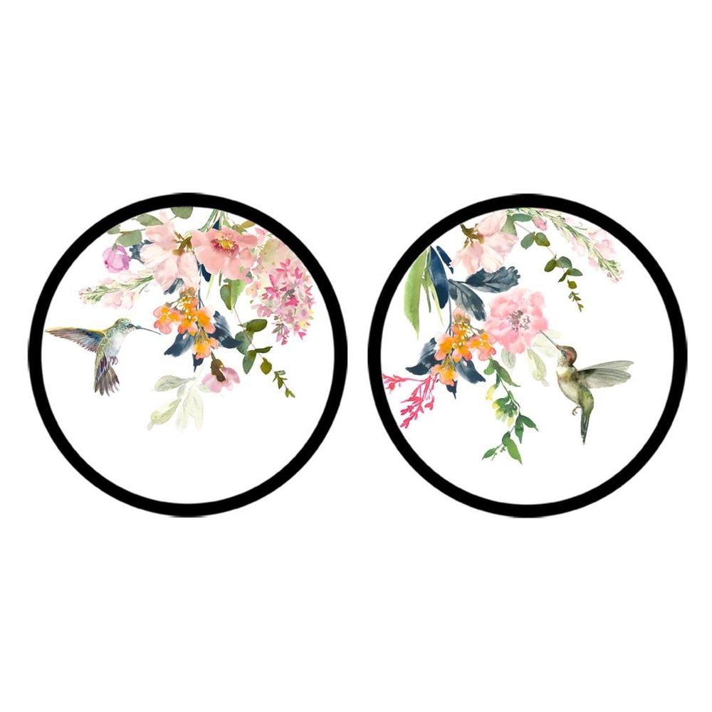 Cadre DKD Home Decor Fleurs (2 pcs) (70 x 3 x 70 cm)