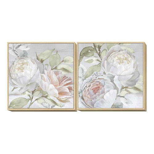 Cadre DKD Home Decor Fleurs (80 x 4 x 80 cm) (2 pcs)