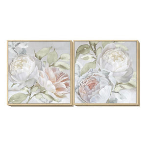 Cadre DKD Home Decor Fleurs (80 x 4 x 80 cm) (2 pcs)