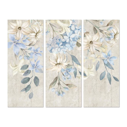 Cadre DKD Home Decor Fleurs (3 pcs) (55 x 3 x 135 cm)