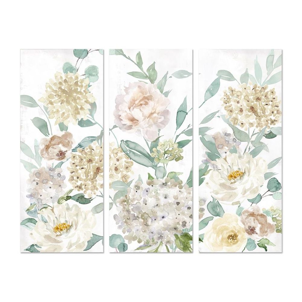 Cadre DKD Home Decor Fleurs (3 pcs) (55 x 3 x 135 cm)