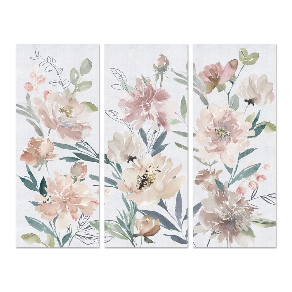 Cadre DKD Home Decor Fleurs (3 pcs) (55 x 3 x 135 cm)