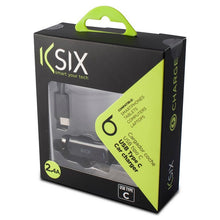 Charger l&#39;image dans la galerie, Chargeur de voiture KSIX 2.4A USB-C Noir