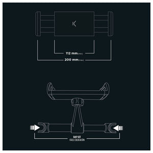 Support de Dispositifs pour Appuis-Tête de Voiture KSIX 360º Noir