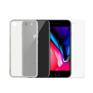 Film Protecteur en Verre Trempé pour Téléphone Portable + Étui pour Téléphone Portable iPhone 7/8/SE2020 Contact