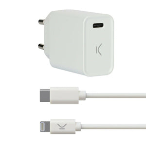 Chargeur USB Iphone KSIX Blanc