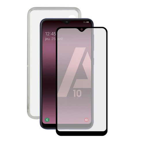 Film Protecteur en Verre Trempé pour Téléphone Portable + Étui pour Téléphone Portable Samsung Galaxy A10 Contact