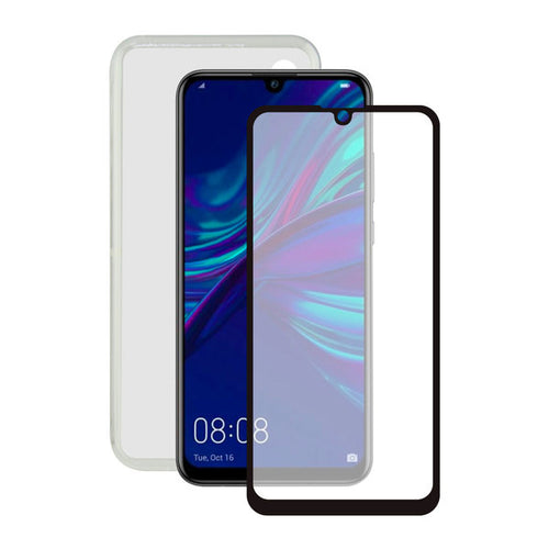 Film Protecteur en Verre Trempé pour Téléphone Portable + Étui pour Téléphone Portable Huawei P Smart 2019 Contact