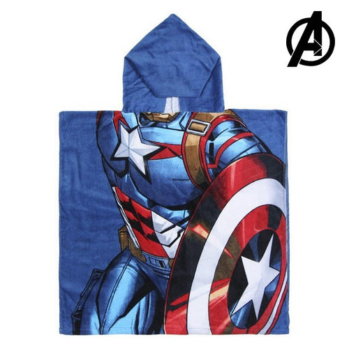 Serviette poncho avec capuche Captain America The Avengers 74171