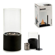 Charger l&#39;image dans la galerie, Brûleur Noir Métal verre Métal (12 x 26 x 12 cm)