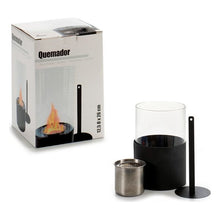 Charger l&#39;image dans la galerie, Brûleur Noir Métal verre Métal (12 x 26 x 12 cm)