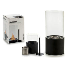 Charger l&#39;image dans la galerie, Brûleur Noir Métal verre Métal (12 x 26 x 12 cm)